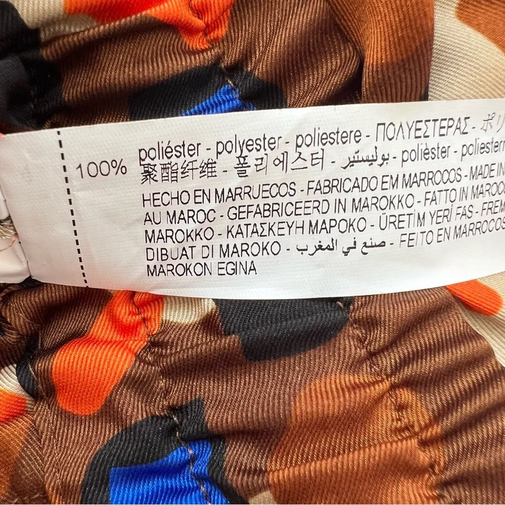 Zara Brown/Orange Geometric Wide Leg Pants Size Medium - Picture 11 of 13